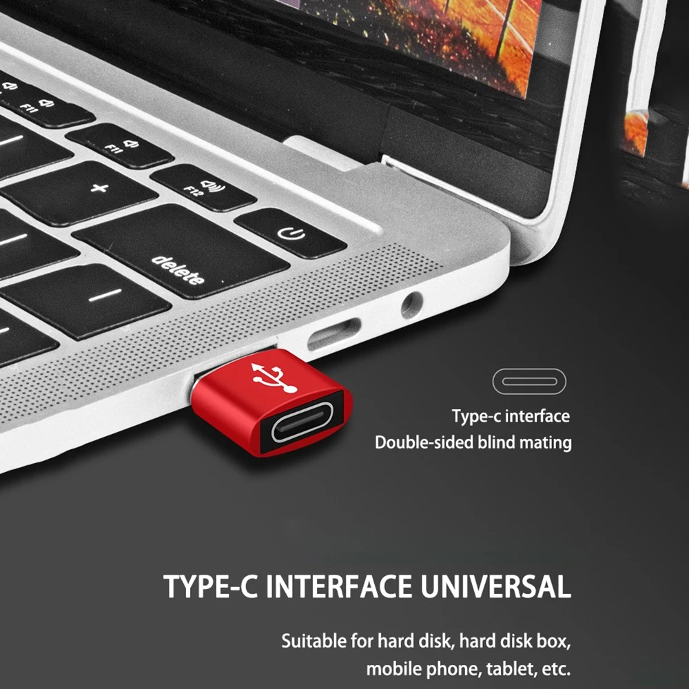 Adaptador Mini USB 2,0 A USB C, convertidor de sincronización de datos de carga rápida, tipo C hembra A USB tipo A macho, alta velocidad