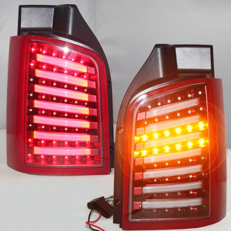 1 Pair LED Taillight Assembly For Volkswagen T5 Transporter Caravelle Multivan 2010-2014 Rear Lamp Brake Reverse Back Car Red