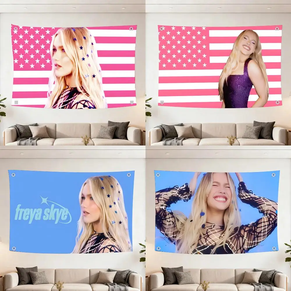 F-Freya Skye Singer Flags Decoration Flag Indoor Outdoor Hanging For Bedroom Living Room Bar Garden Party