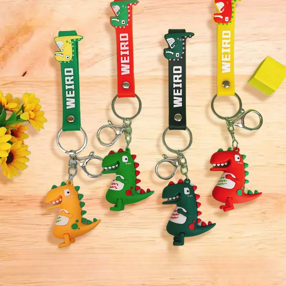 

MINISO Cartoon Dinosaur Keychain Creative Car Keychain Pendant Soft Rubber Bag Keychain Pendant Children's Gift