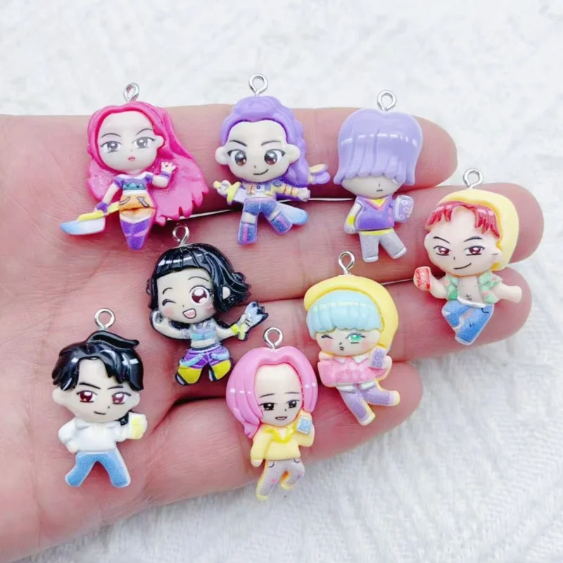 10pcs resin cartoon character jewelry earrings necklaces bracelets pendants DIY accessories image 5