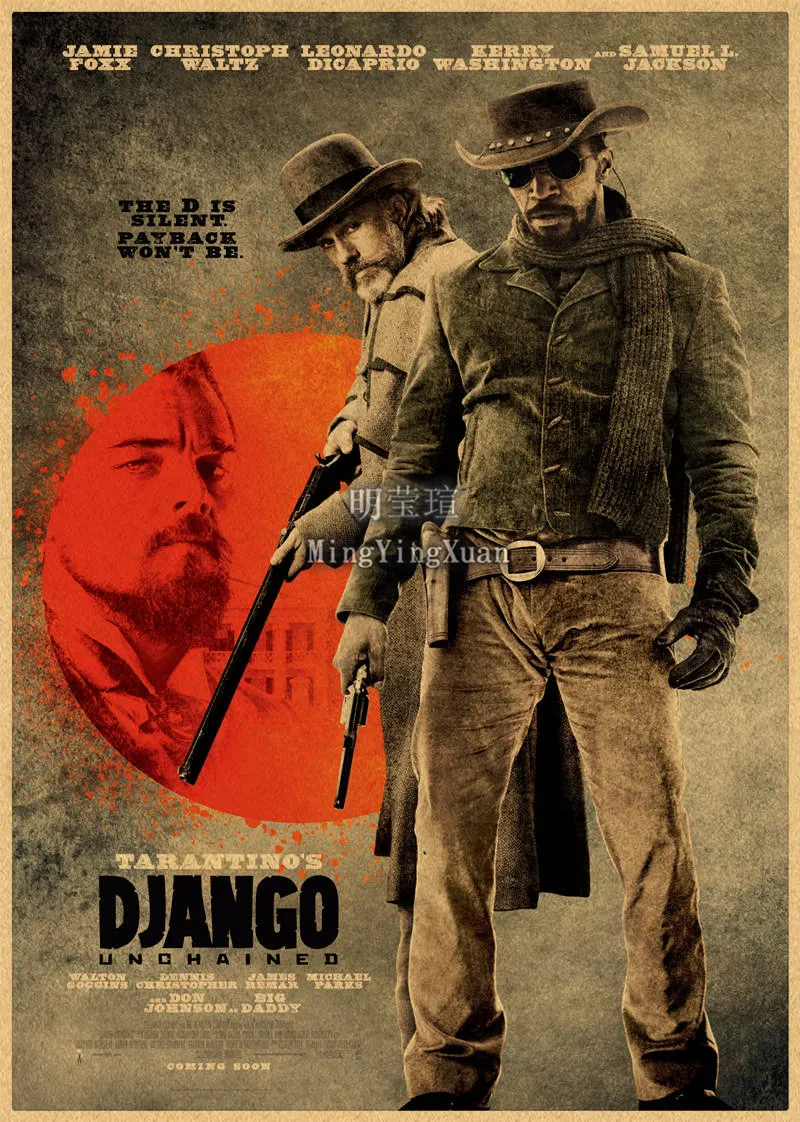 ملصق عتيق غير مقيد من Django - عمل فني كلاسيكي على ورق الكرافت لديكور المنزل وغرفة البار هدية اللوحة الزخرفية #3