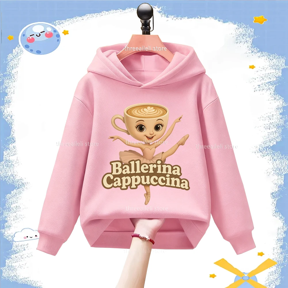 

Теплая детская толстовка с рисунком итальянского мозга, детские толстовки с графическим рисунком Tung Tungtung Sahur, повседневный модный пуловер, одежда для девочек