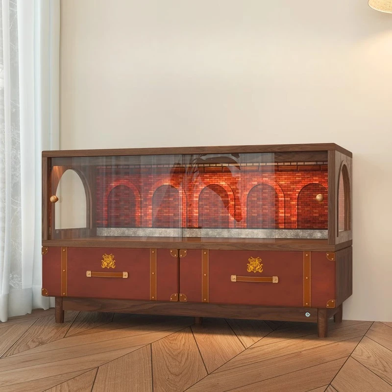 

Building block display cabinet Lighting and dustproof storage cabinet Combination stacking cabinet
