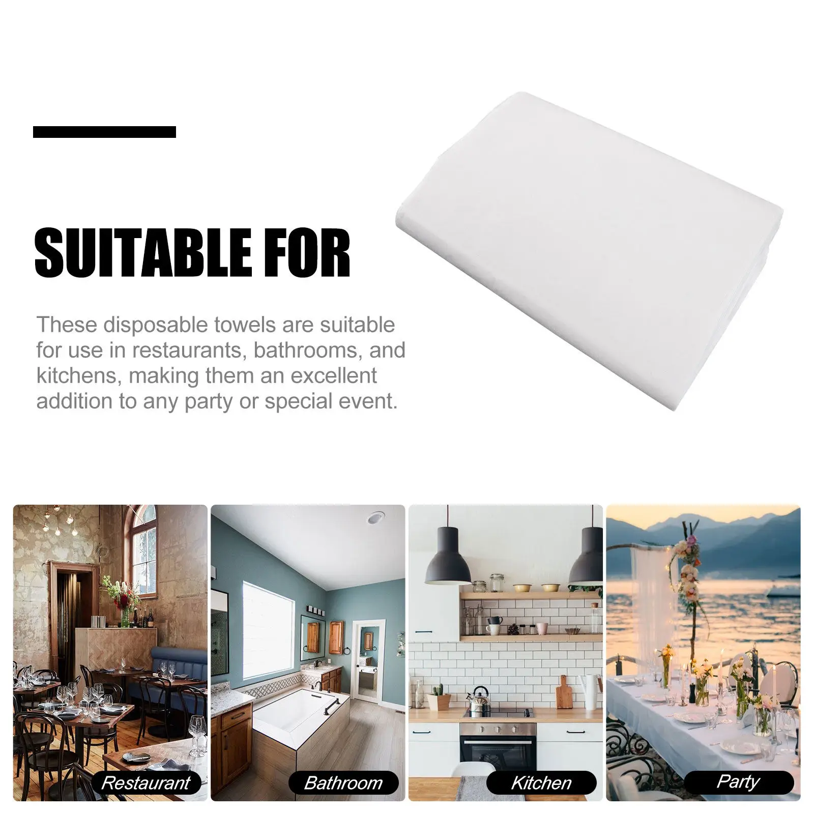 100Pcs Disposable Guest Towels Thick Soft Nonwoven Absorbent Hand Towels for Restaurant Hotel Bathroom Kitchen Party Travel