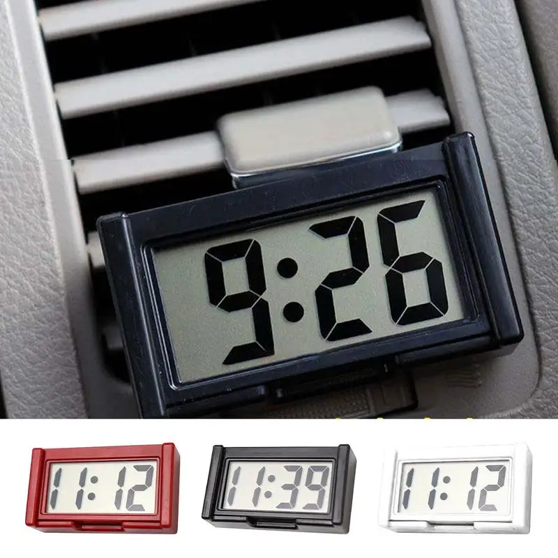 Mini Battery Digital Clock Large Screen Car Dashboard Electronic Clock Self-adhesive  Small Clock Car Clock For Truck Dashboard
