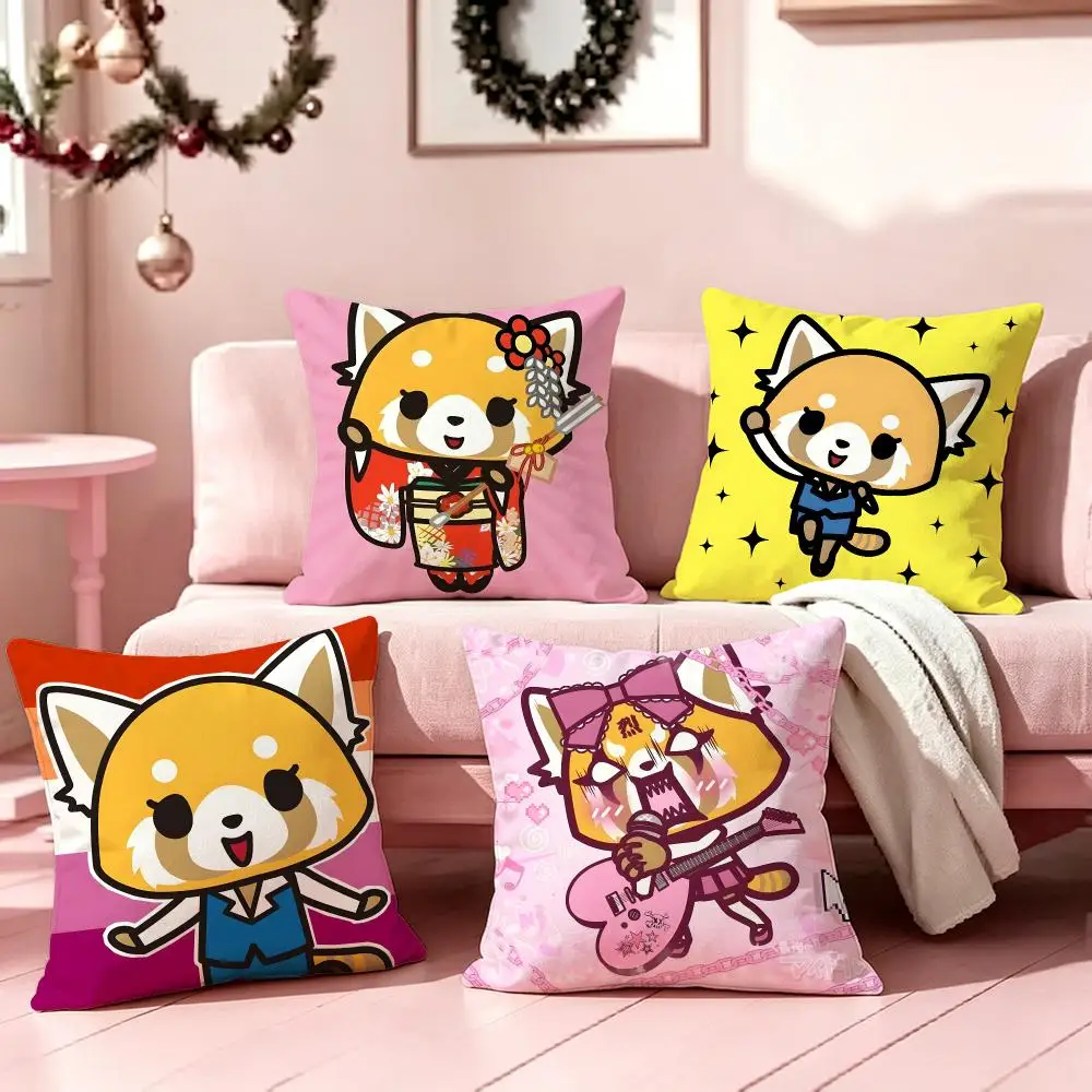 Anime AggretsukoS Cushion Cover Pillow Short Plush Pillow Cute Simple Style For Living Room Bedroom Birthday Gift