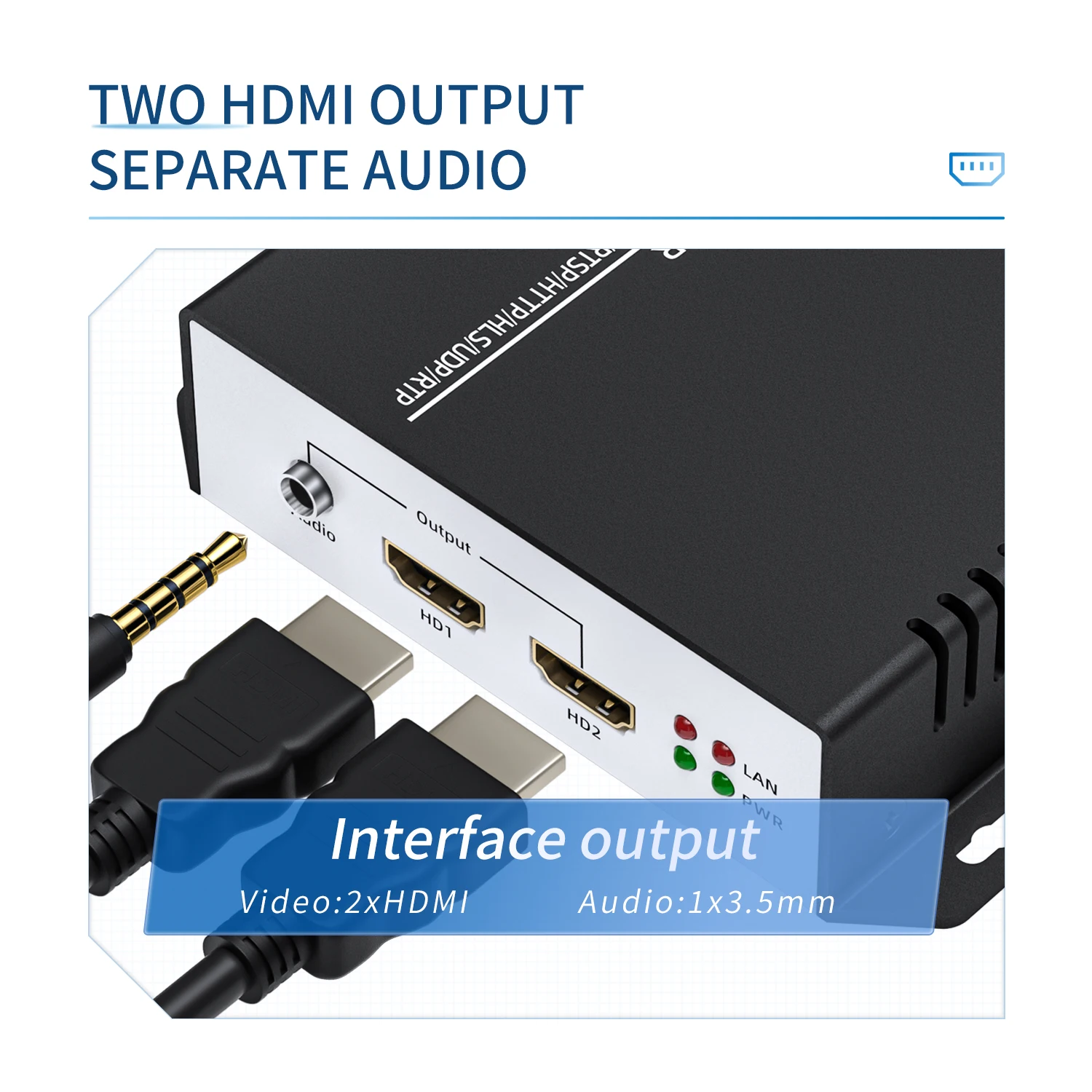 Unisheen JM3200-PLUS 4k60 HDMI出力ビデオデコーダー インターレースストリーム対応