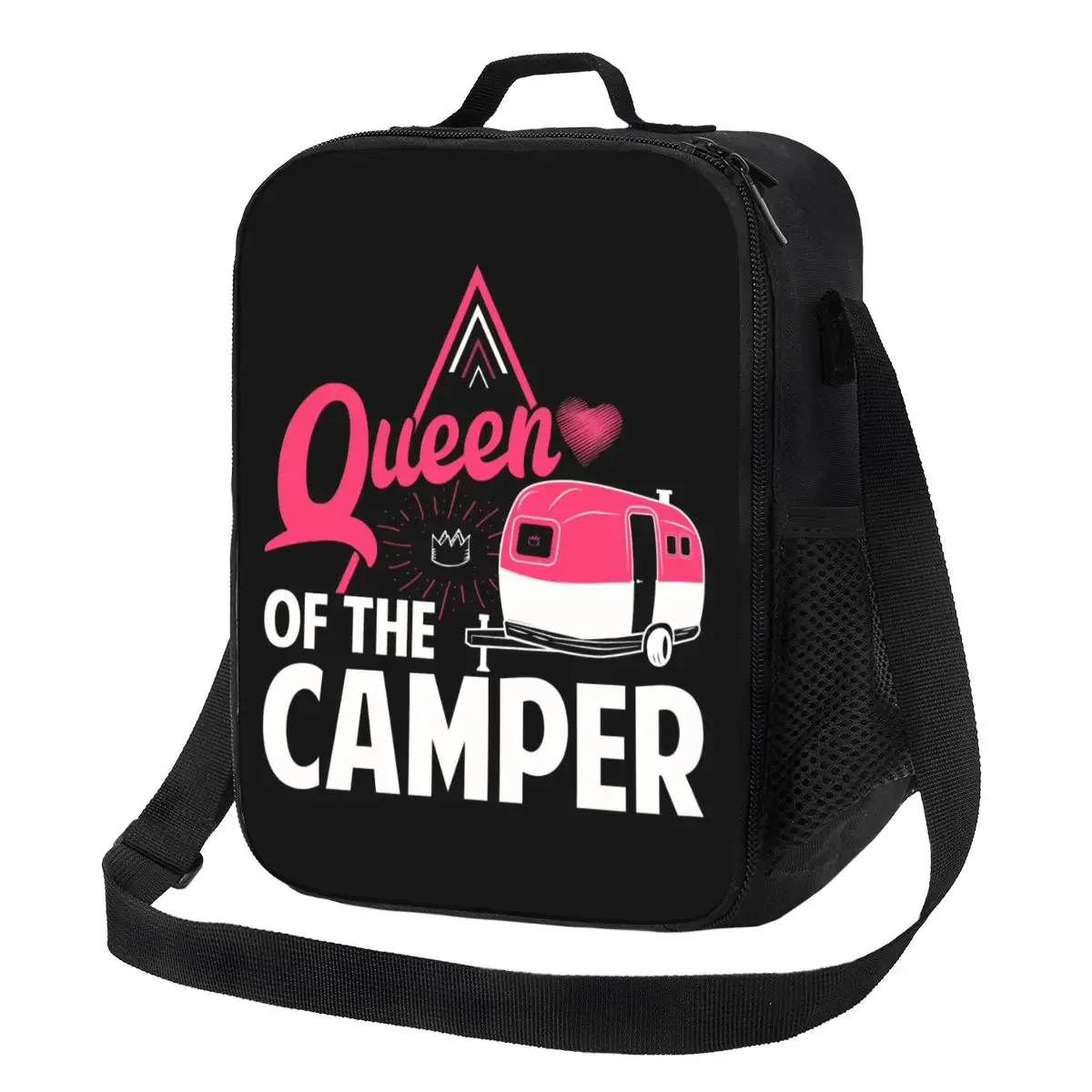 Custom Queen Of The Camper Lunch Bag Men Women Cooler Warm Insulated Lunch Box for Children School