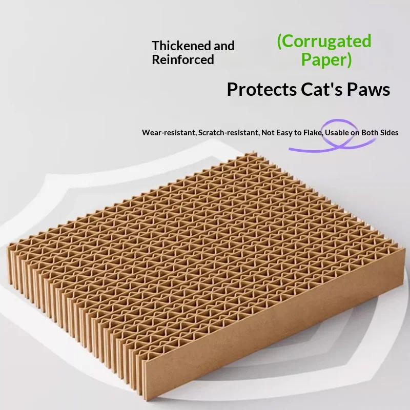 Cama y rascador tipo chaise longue de cartón para gatos interior - imagen 3