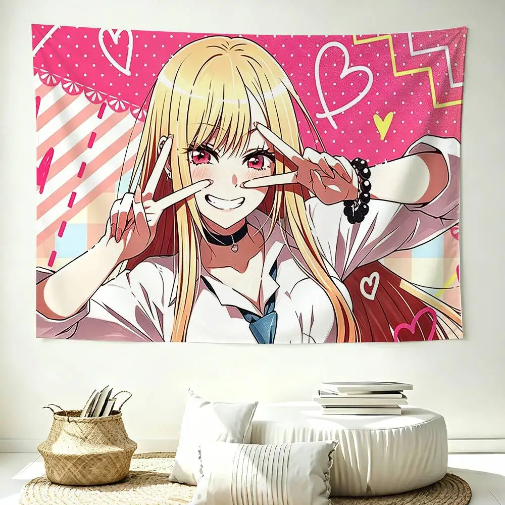 My D-Dress Up D-Darling Marin Kitagawa Flags Wall Hanging Background Art Banner for Bedroom Home