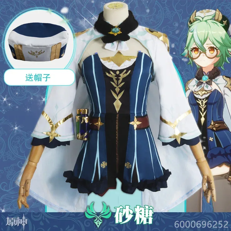 

Sucrose Genshin Impact Cosplay Costume Adult Carnival Uniform Anime Halloween Party Costumes Masquerade Women Game Outfit