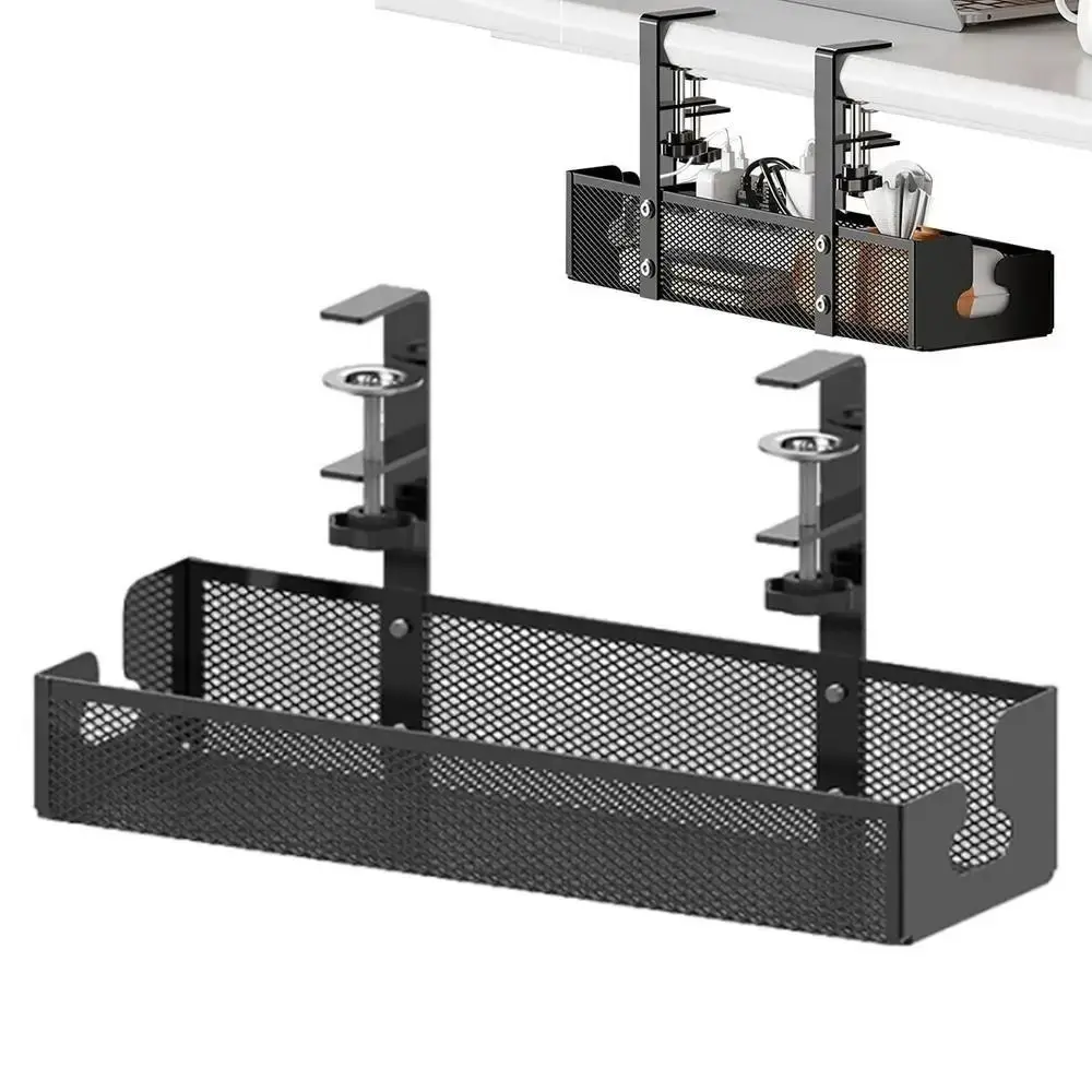 versatile-minimalist-cable-management-clamp-no-drilling-cable-tray-power-strip-sturdy-socket-basket-rack