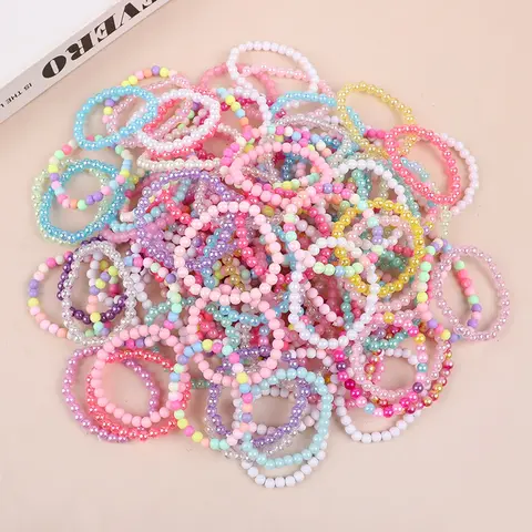 10-50Pcs 다채로운 구슬 팔찌 아이 소녀 생일 파티는 Goodie Pinata 필러 베이비 샤워 웨딩 게스트 치료 선물을 선호합니다