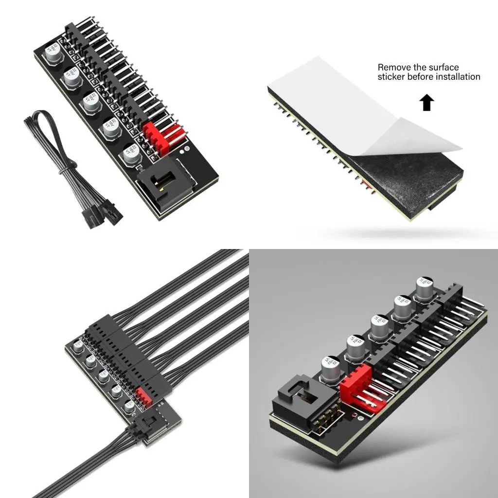 

K3NB Case Fan Controller 5 Way 4Pin Splitter 4-pin Cable Durability Circuit Board