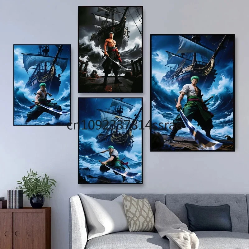 

Classic Anime One Piece Roronoa Zoro HD Poster Canvas Painting Aesthetic Art Decoration Wall Painting Home Decor Kids Gifts