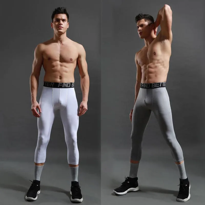 Sports Fitness Pants Men Gym Shorts Workout Tights Running Training Bottoming Shorts Compression Leggings Basketball Sportswear