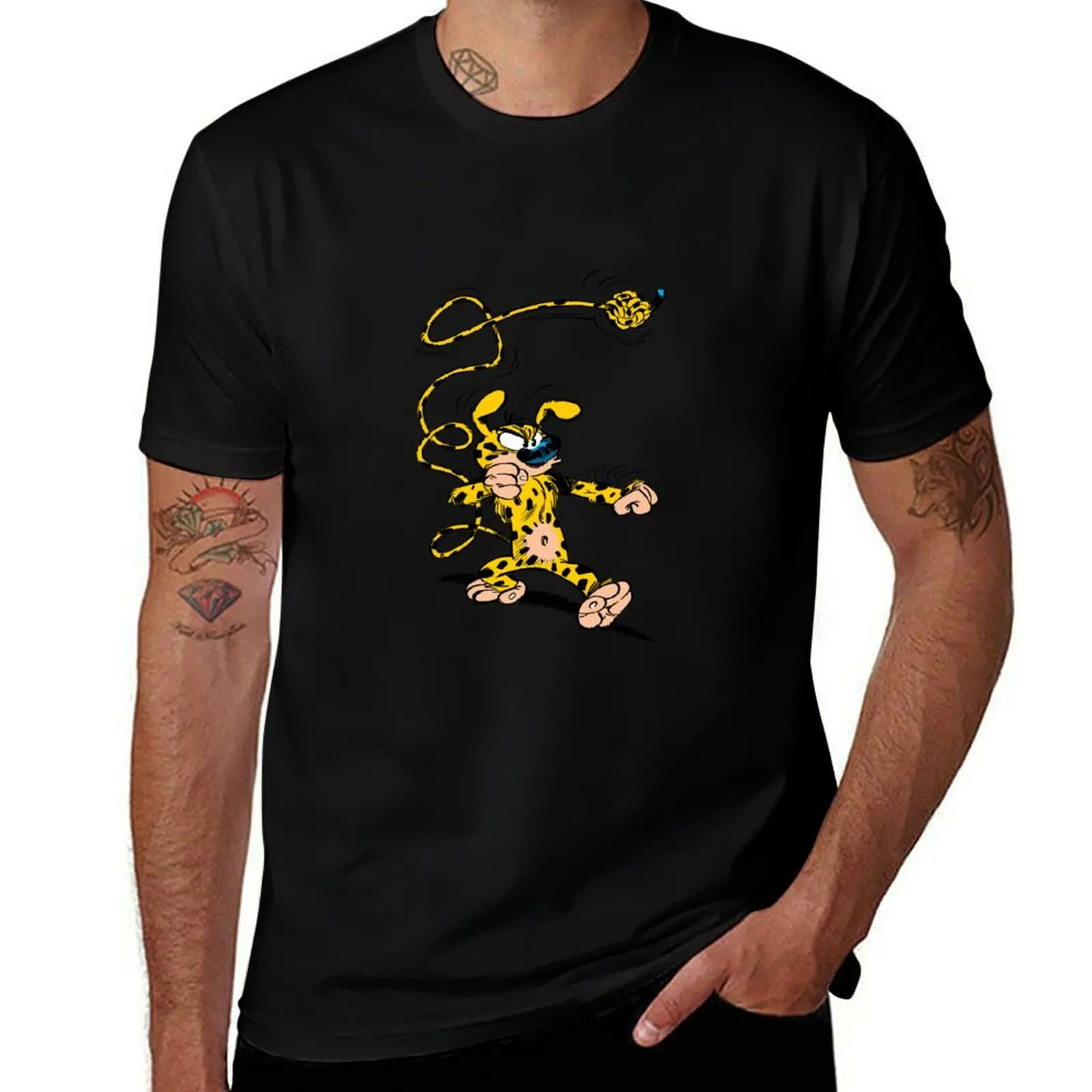 

Marsupilami boxing Gaston Lagaffe Movie Cartoon Color Big Ben T-Shirt anime figures vintage anime shirt oversized mens clothes