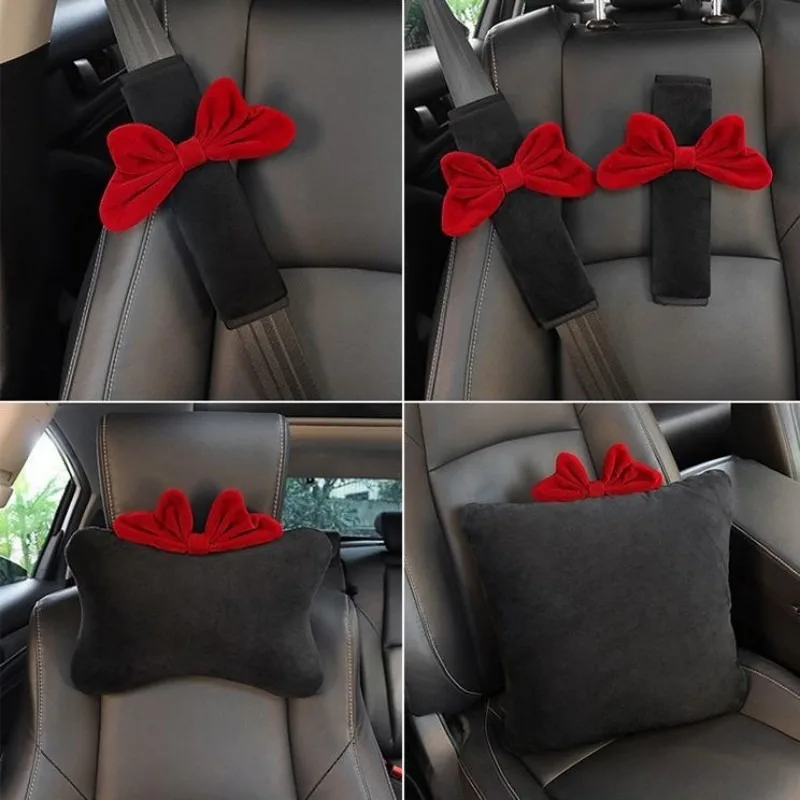 Decorazione del papillon rosso per le donne della ragazza interni dell\'auto Console centrale copertura della spalla pad ornamenti decorativi