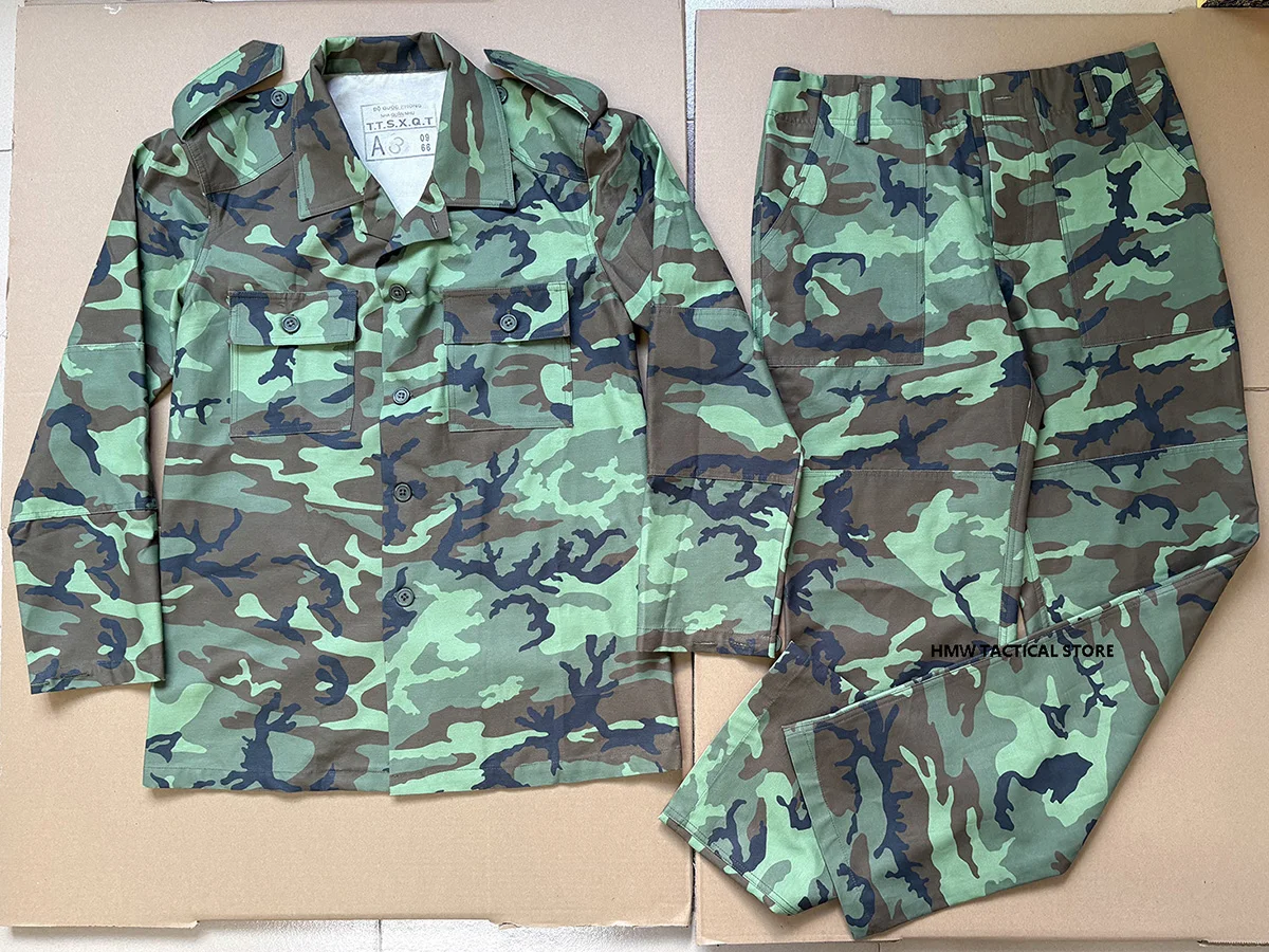 South Vietnam BDQ ERDL M59 Tropical American Camouflage Workwear Shirt Men's Lapel Vietnam War US Military Suit