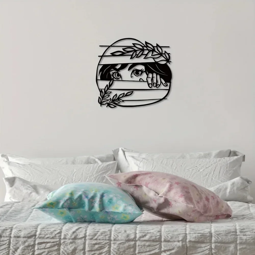 CIFBUY Wrought Iron Peep Eyes Metal Wall Decor Unique Fairy Plaque Steel Art Geometric Ornament for Bedroom Living Room