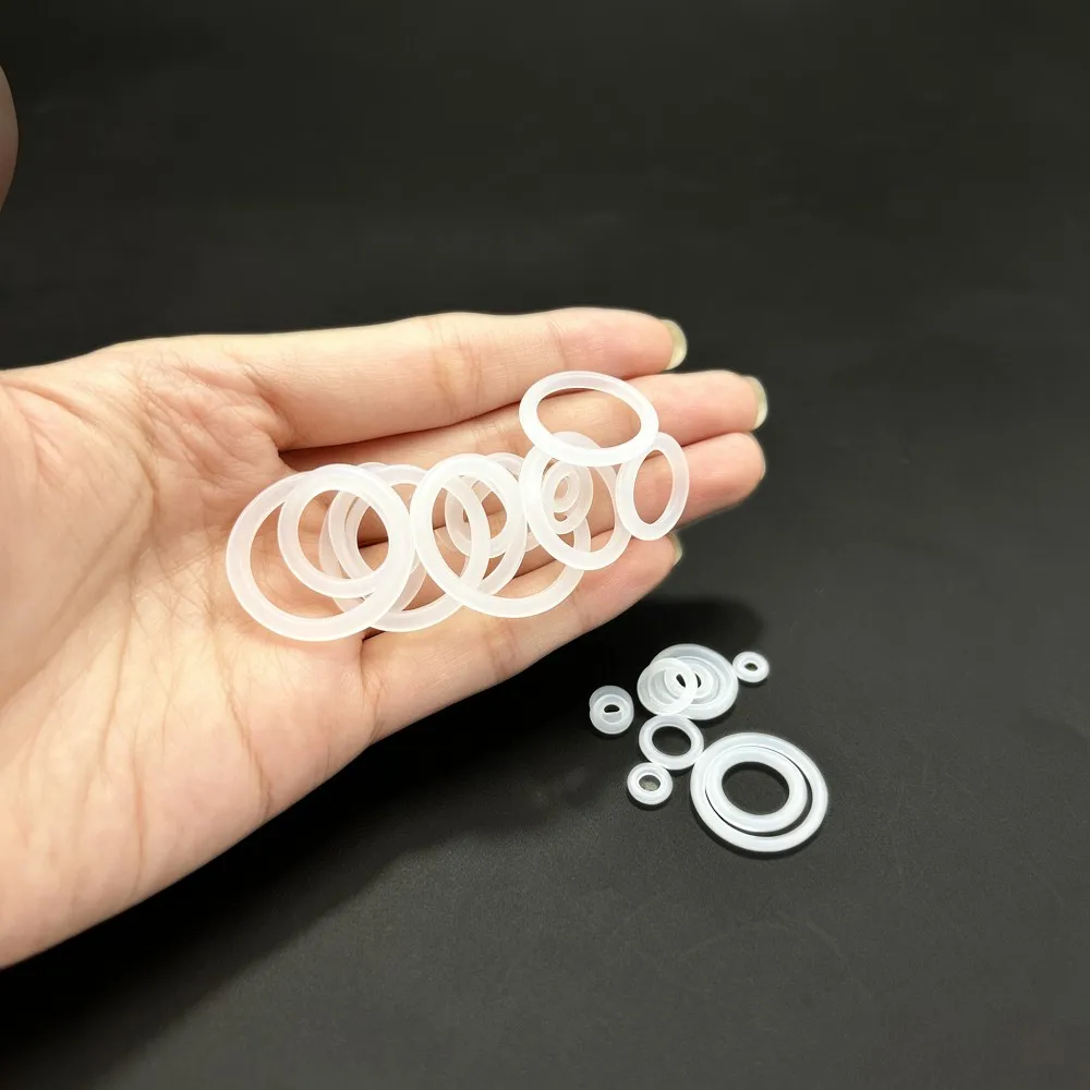 225Pcs White VMQ Silicone O Ring Kit Food Grade High Temp ResistantNon-Toxic Waterproof Safe Sealing Gasket CS1.9/2.4mm OD6-20mm
