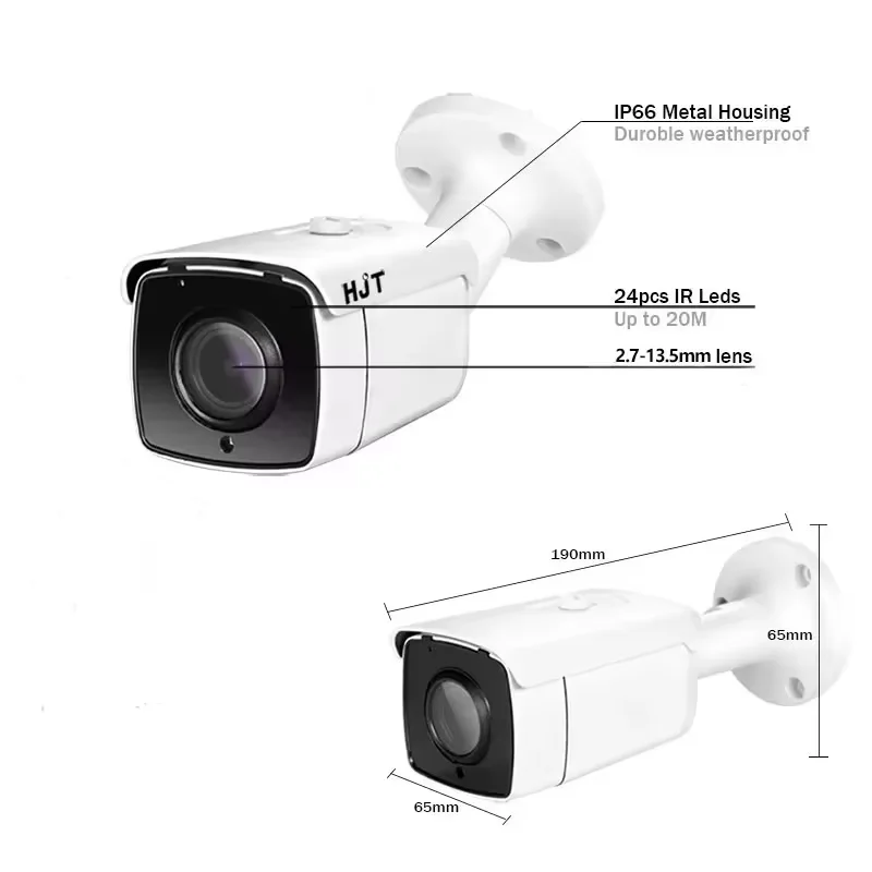 HJT POE IP Camera 8MP/5MP/2MP 5x Optical Zoom 30mIR Night Vision Waterproof Motion Detection Security Outdoor CCTV TF Card Camhi