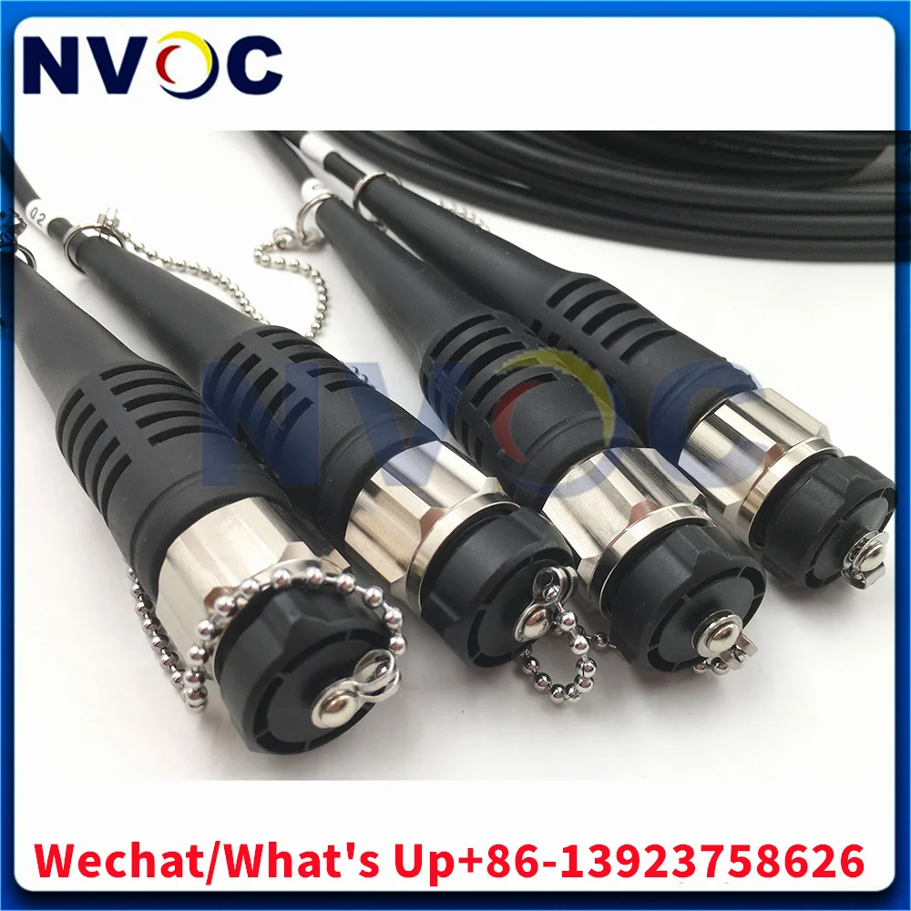 SM,8C,G657A1,Armored TPU Outdoor Cable,5.0mm,100M,ODC Round(Male) to Round(Male) Patch Patch Cord,1M from Plug to ODC Connector