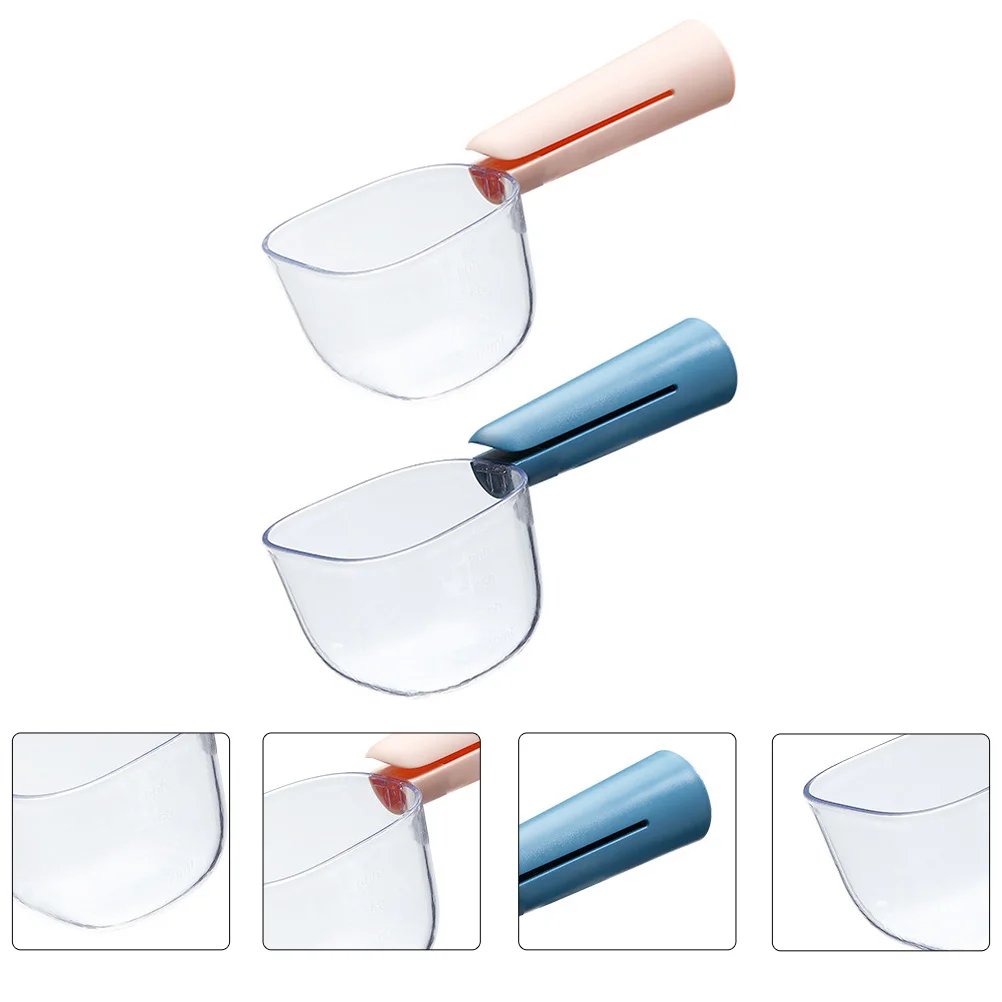 

2pcs Measuring Scoop For Flour Plastic Scoops Dry Goods Kitchen Scale Spoon Rice Grain Container Portable Baking Supply Tool