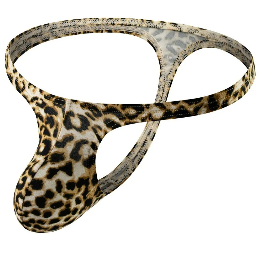 

Men's Sexy Thong Underwear Snake Print Pattern High-Elastic Wide Strap Contoured Pouch Animal Print Design for Intimate Knickers