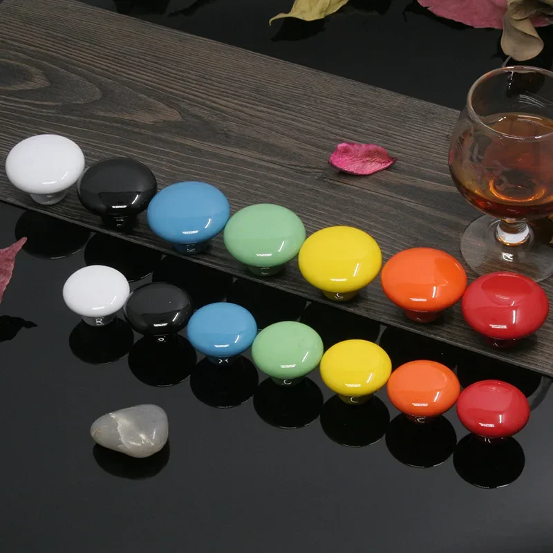 Candy Color Knobs Ceramic Drawer Knobs Cabinet Pulls  Round Furniture Kitchen Handle Furniture Handle for Kids Room Hardware