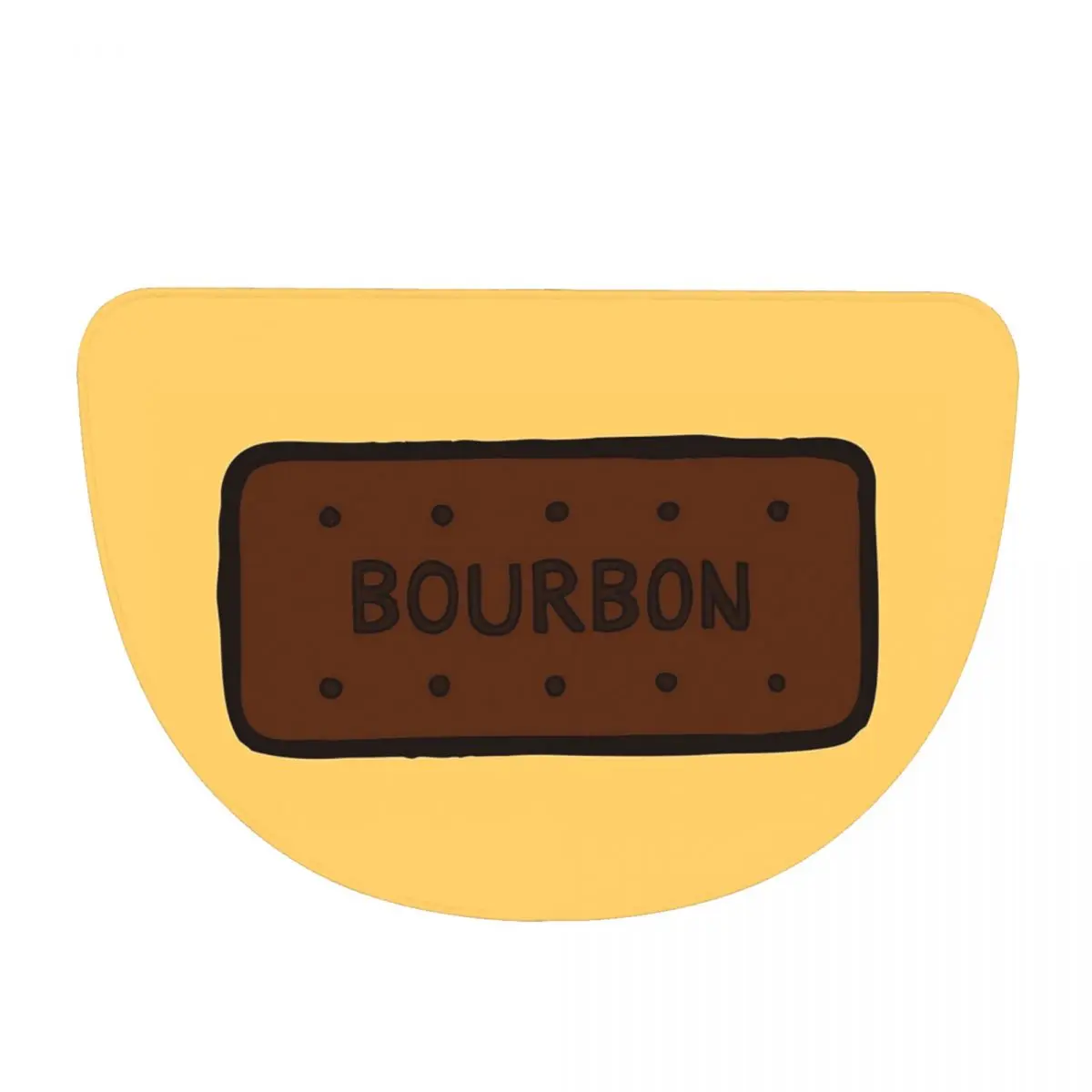 Chocolate Bourbon Biscuit Soft Flannel Half Round Doormat Non Slip Bathroom Mat Absorbent Floor Carpet for Garage