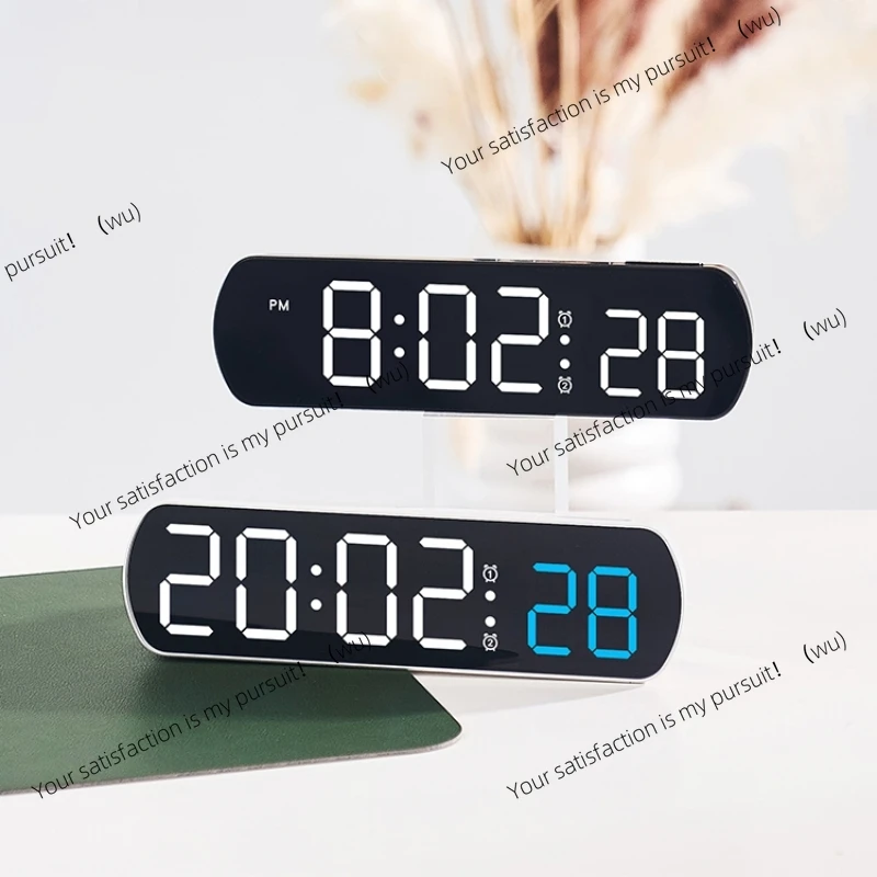 Voice control, digital alarm clock, timer, night mode 12/24 hour LED clock