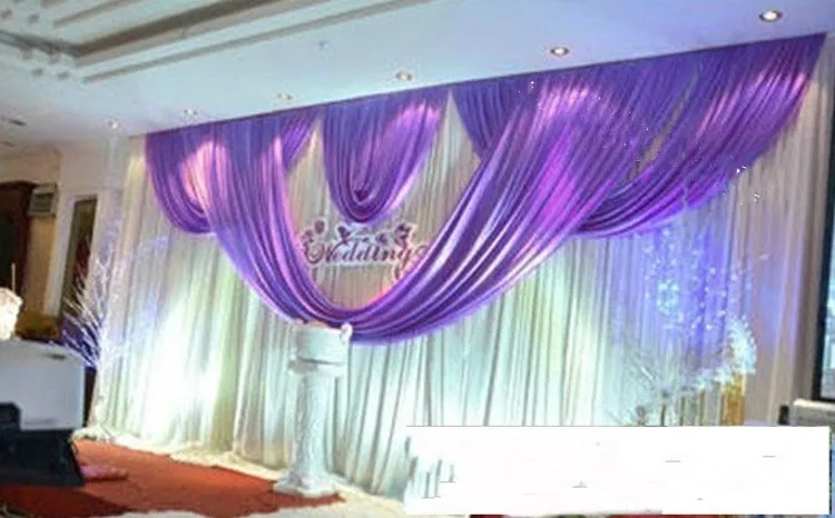 20ft*10ft Wedding Swags Drapes Party Background Party Celebration Background Satin Curtain Drape Ceiling Backdrop Marriage Decor