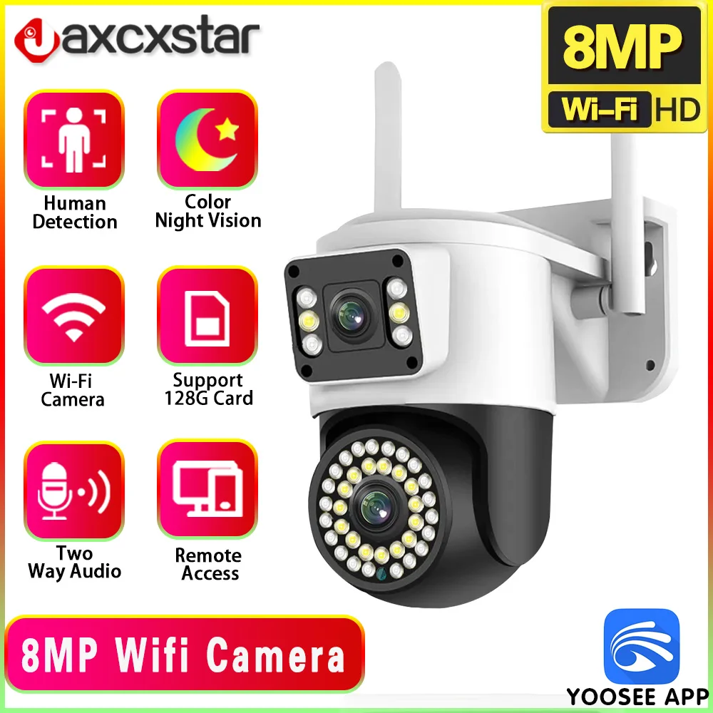 

IP-камера YOOSEE, 4K, 8 Мп, два объектива, PTZ, Wi-Fi