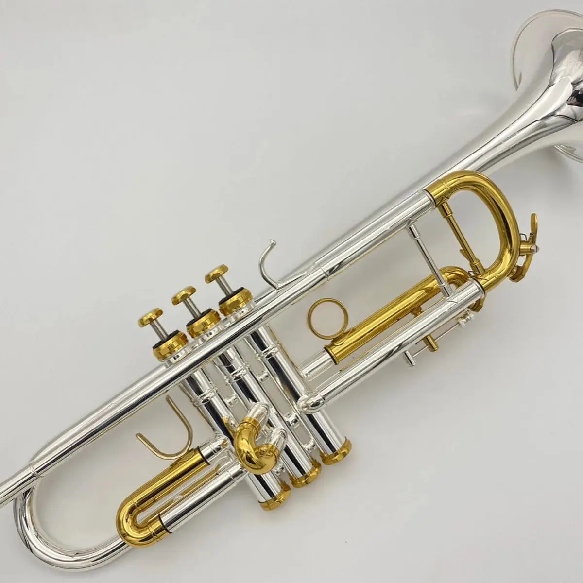 American brand professional trumpet instrument beginners to play silver-plated gold-plated button limiter three-tone trumpet