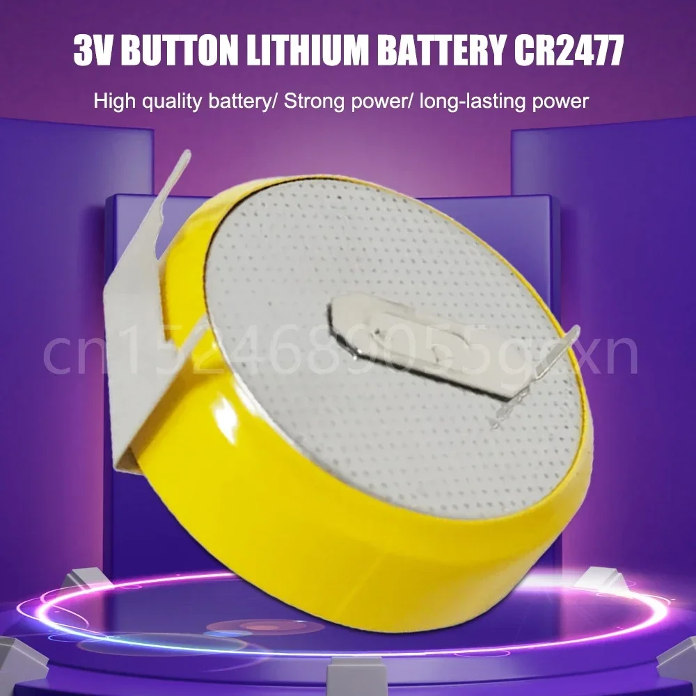 10-100PCS CR2477 950mAh Button Cell Batteries 3V 3 Feet Welding Solder Pins Bluetooth Watch Accessories 2477 LM2477 Coin Battery