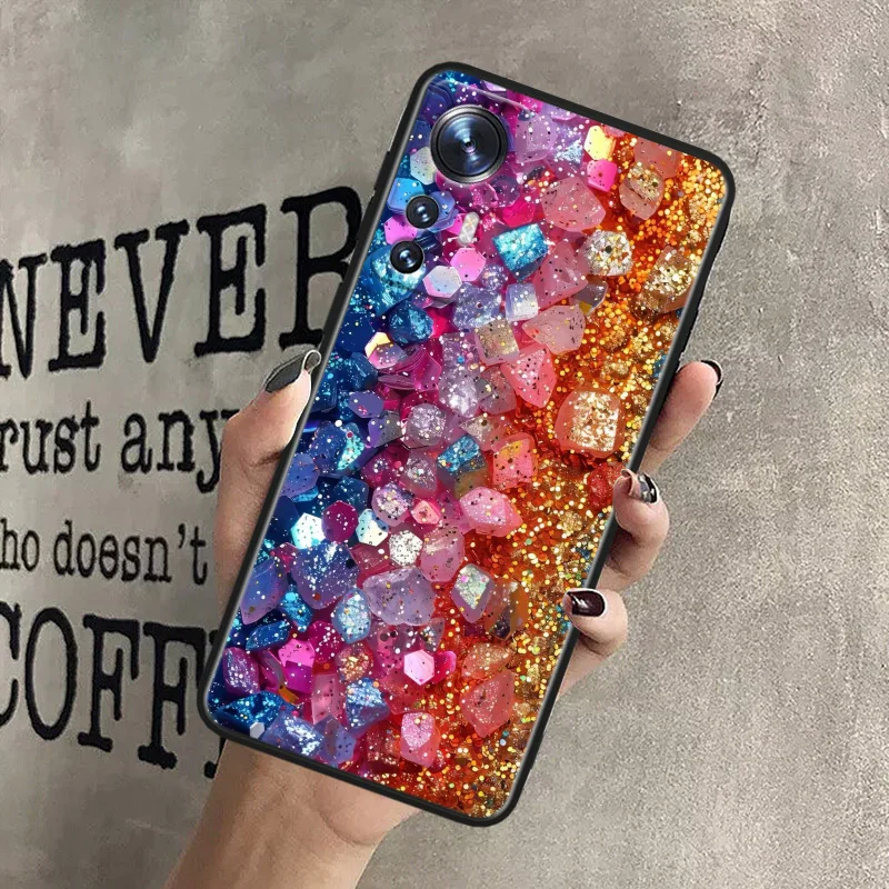 Luxe Glitter Diamant Glanzende Strass Voor Xiaomi Mi 13 10 11 9 8 F1 T Pro Plus Lite SE Redmi 9A C T 8A 10 12C Zwarte Telefoon Case