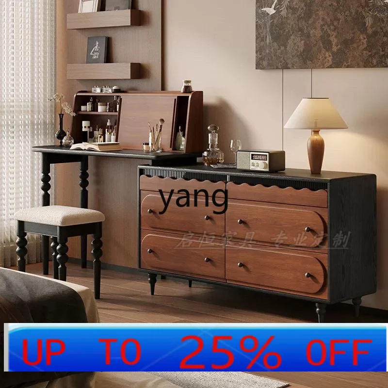 

LH retro solid wood dresser chest cabinet integrated medieval bedroom bedside locker