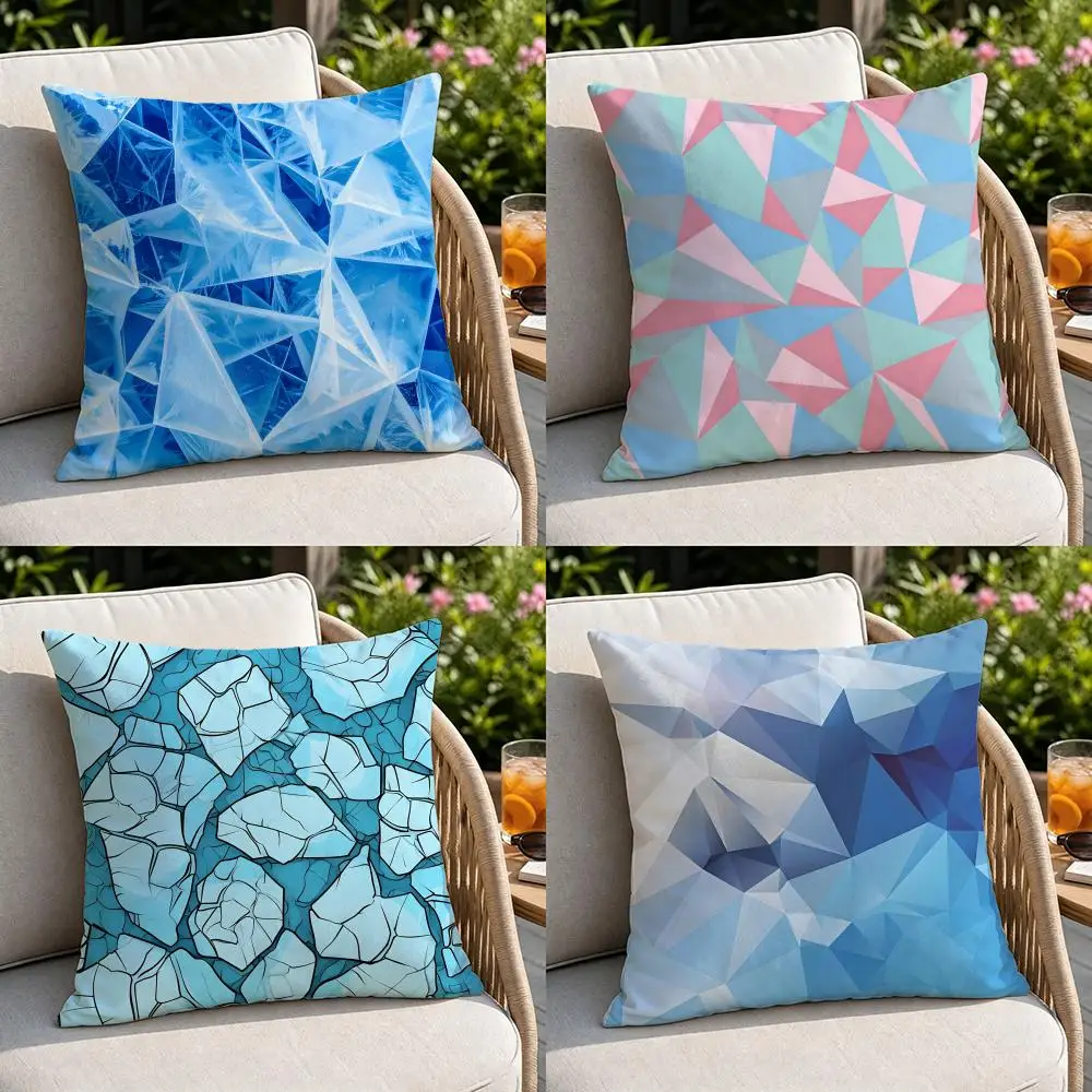 Pattern-Cracked Ice PatternS Cushion Cover Soft Square Throw Pillow Covers Set for Sofa Bedroom Car Home Decoration