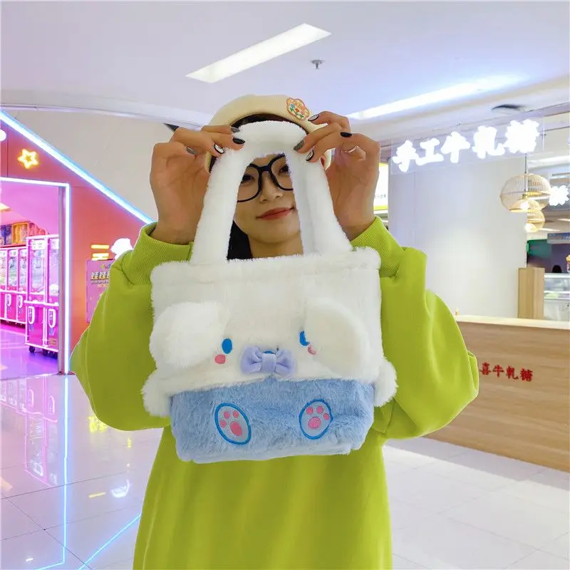 Sanrio Plush Bag Handbag Kuromi Girl Storage Bag Cinnamoroll Babycinnamoroll Lunch Box Bag Cosmetic Bag