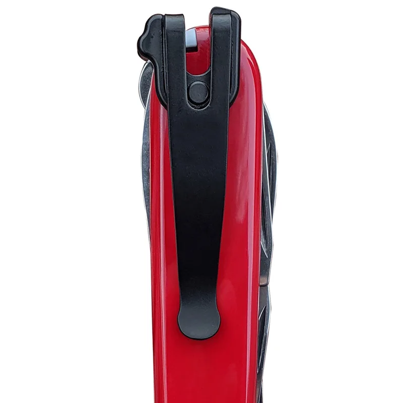 Stainless Steel Deep Carry Pocket Clip With 1 Install Screw for 91mm Victorinox Swiss Army Knife Black