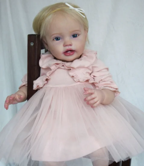 EGO 24Inch Newborn Baby Toddler Reborn Doll Reborn Lottie Girl Soft Touch 3D Skin Art Doll with Hand Rooted Hair