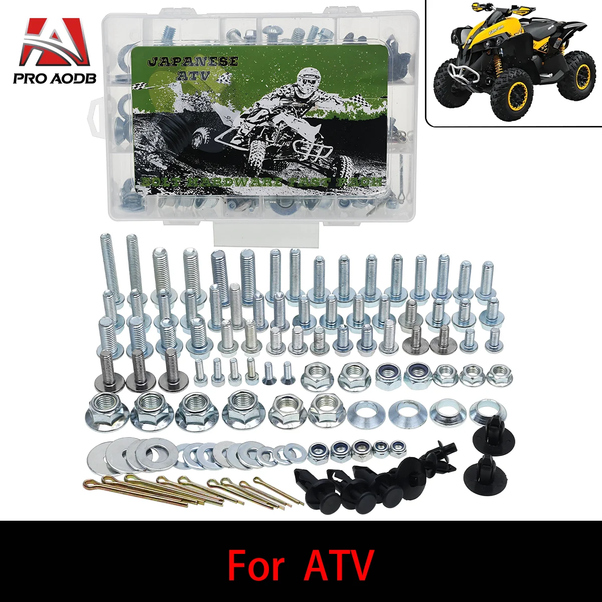 Kit di fissaggio in plastica completa per bulloni hardware per la maggior parte dei veicoli fuoristrada a quattro ruote, kit bulloni per viti ATV fuoristrada Quad Bike