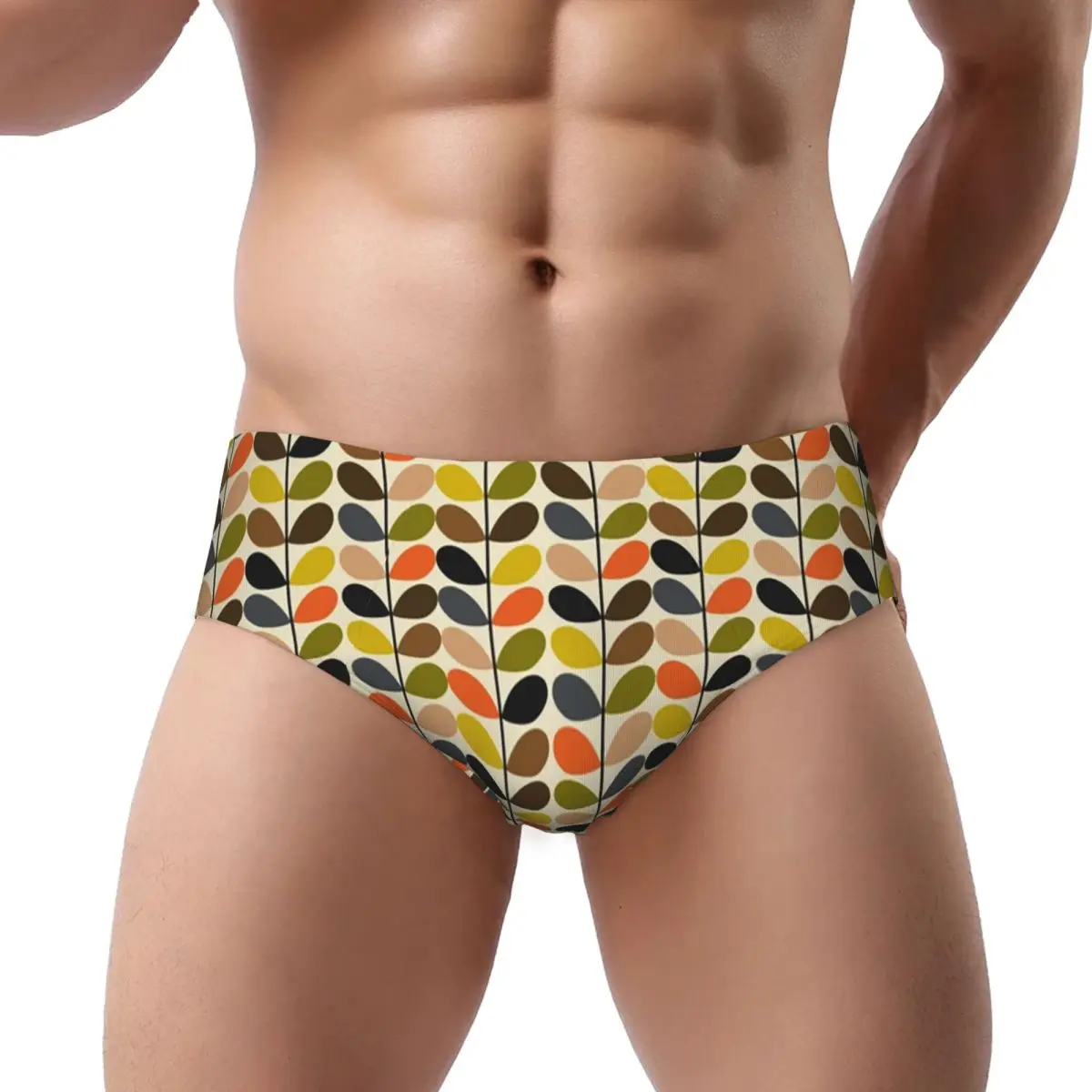 Custom Orla Kiely Men's Briefs Panties Mens Comfort Scandinavian Multi-stemmed Flower Underwear Underpants