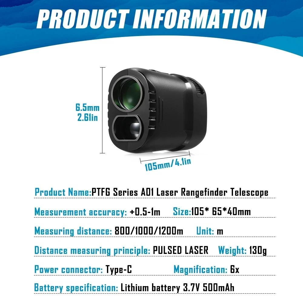 Imagem -05 - Laser Rangefinder para Golf Mini Golf Laser Medida Distância Medidor Sport Hunt Hunt Survey 800 m 1000 m 1200m