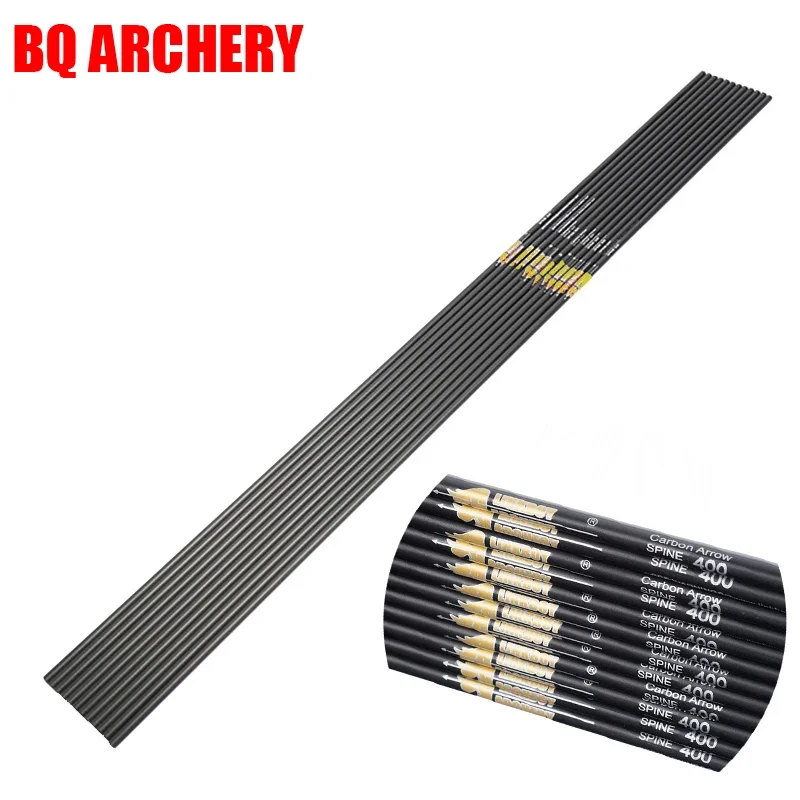 6/12pcs Archery ID4.2mm Pure Carbon Arrows Shaft 30inch Sp400 500 600 700 800 900 1000 for Recurve Bow Longbow Shooting