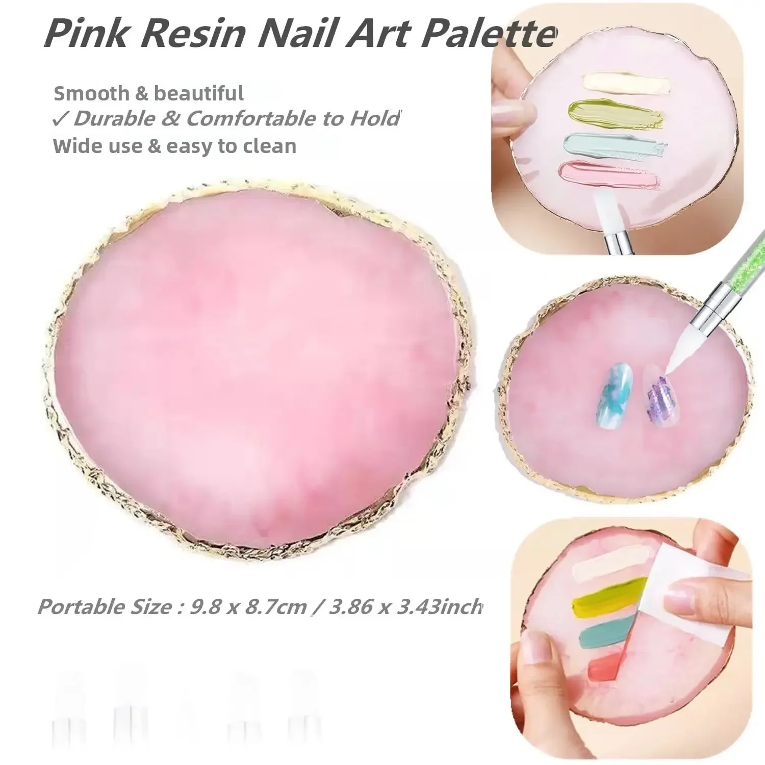 Set di pennelli per nail art a doppia estremità: pennello per scolpire, strumento per punteggiare, tavolozza di miscelazione di resina per salone di bellezza e fai da te domestico
