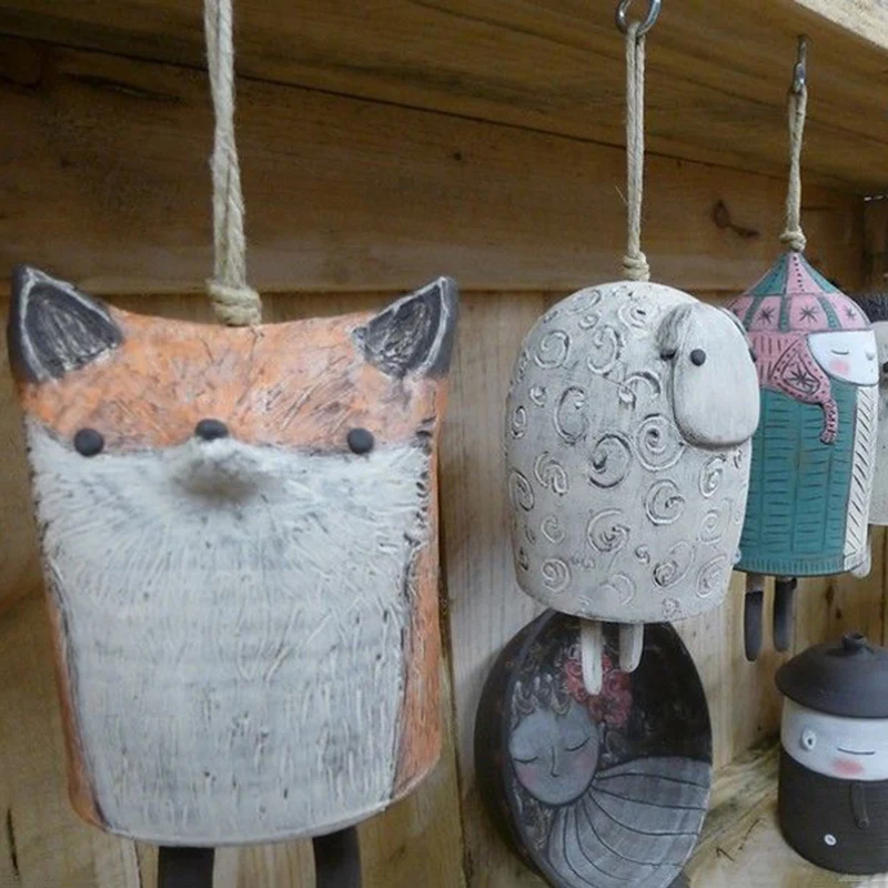 Beautiful Rustic Animal Wind Chimes,Boho Handmade Decoration for Garden Wall Window, Unique Resin Animal Chimes Decor Gift