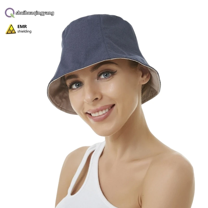 Authentic electromagnetic radiation protective metal fiber cap New energy vehicle, Phone EMF shielding double-sided wearable cap